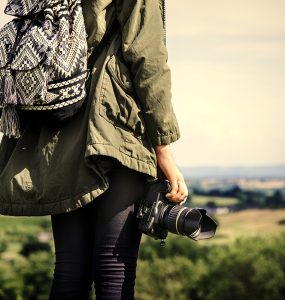 Female photographer in the nature